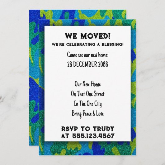 We hebben de 'Home Blessing New House Warming Part Kaart (Voorkant / Achterkant)