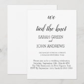 We hebben de huwelijksaankondiging van de knoop do kaart (Voorkant / Achterkant)