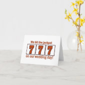 We hebben de jackpot 777 trouwdagkaarten gewonnen kaart (Gele Bloem)