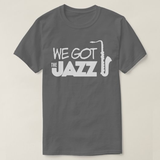 We hebben de JAZZ wit T-shirt (Design voorkant)