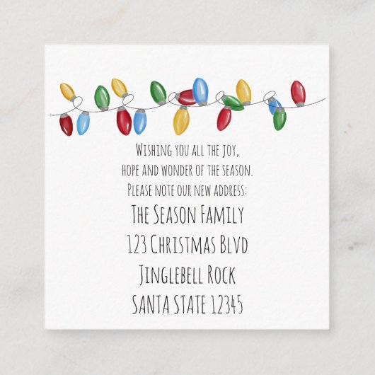 We hebben de Kaart met kerstboomverlichting verpla (Achterkant)