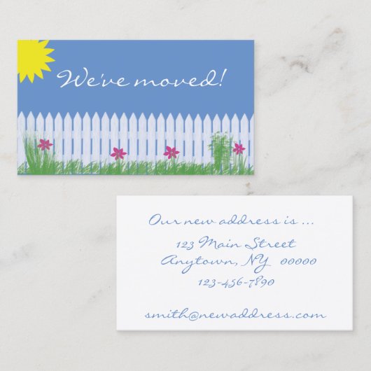 We hebben de kaart verplaatst visitekaartje (Voorkant / Achterkant)