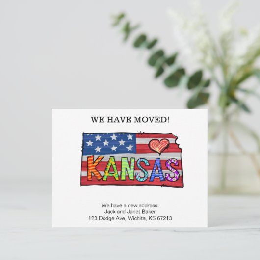 We hebben de Kansas-staten verplaatst naar de aank Briefkaart (Staand voorkant)