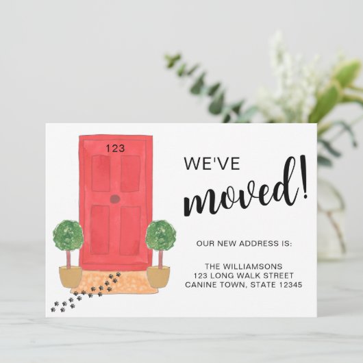 We hebben de kat verplaatst aankondiging (Staand voorkant)