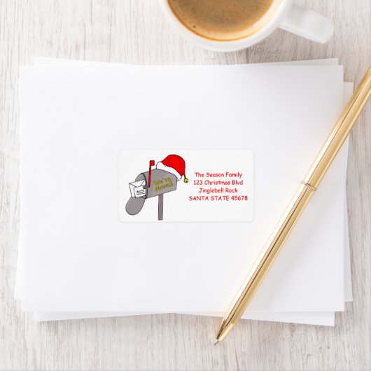 We hebben de kerstbrievenbus verplaatst etiket (Insitu)