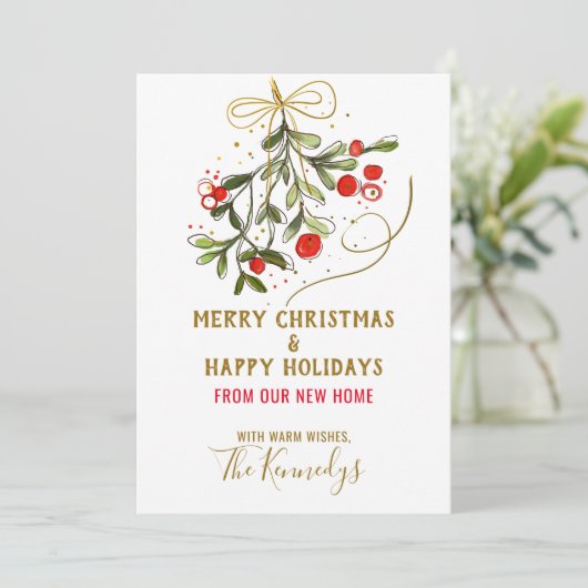 We hebben de kerstfoto Mistletoe Holiday Card verp Aankondiging (Staand voorkant)