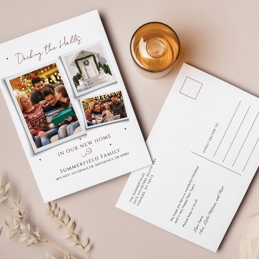 We hebben de kerstfoto's van de familie verplaatst feestdagenkaart