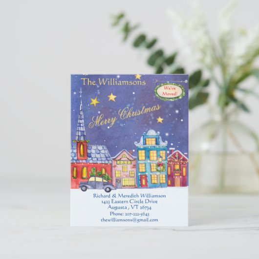 We hebben de kerstklep verplaatst aankondiging (Staand voorkant)