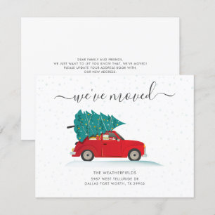 We hebben de kerstvakantie met rode auto verplaats aankondiging