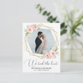 We hebben de knoop Blush Floral Eloped aankondigin Briefkaart (Staand voorkant)