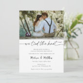 We hebben de Knoop Bruiloft Receptie Alleen uitnod Kaart (Staand voorkant)