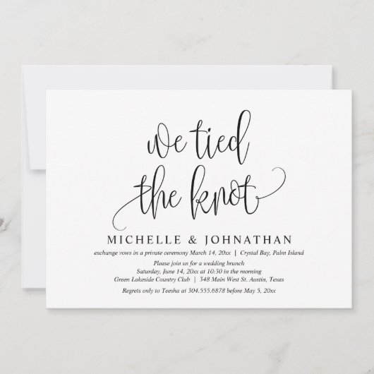 We Hebben De Knoop Doorgehakt, Bruiloft Elopement  Kaart (Voorkant)