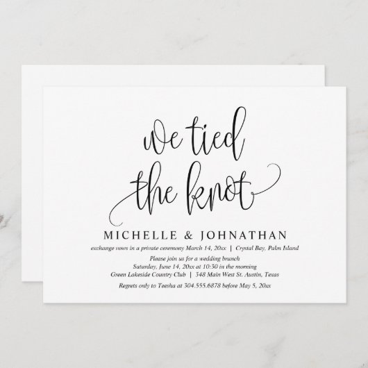 We Hebben De Knoop Doorgehakt, Bruiloft Elopement  Kaart (Voorkant / Achterkant)