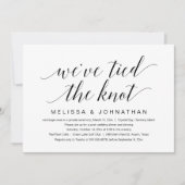 We hebben de knoop doorgehakt, Bruiloft Elopement  Kaart (Voorkant)