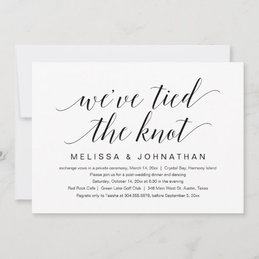 We hebben de knoop doorgehakt, Bruiloft Elopement  Kaart (Voorkant)