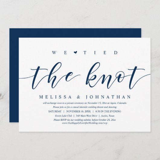 We Hebben De Knoop Doorgehakt, Bruiloft Elopement  Kaart (Voorkant / Achterkant)