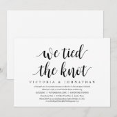 We Hebben de Knoop Doorgehakt, Bruiloft Elopement Kaart (Voorkant / Achterkant)