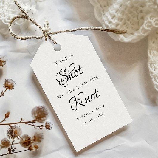 We hebben de knoop doorgehakt, dus neem een korte  cadeaulabel