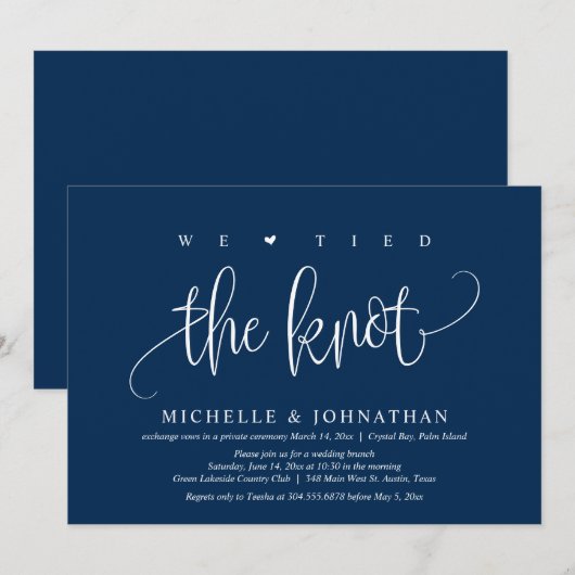 We hebben de knoop doorgehakt, een weddenschap met kaart (Voorkant / Achterkant)