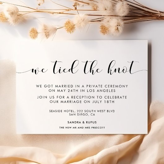 We hebben de knoop doorgehakt Elegante aankondigin Kaart