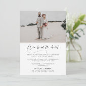 We hebben de knoop doorgehakt Elegante kalligrafie Kaart (Staand voorkant)