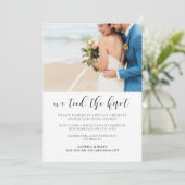 We hebben de knoop doorgehakt Elegante trouwkaart Kaart (Staand voorkant)