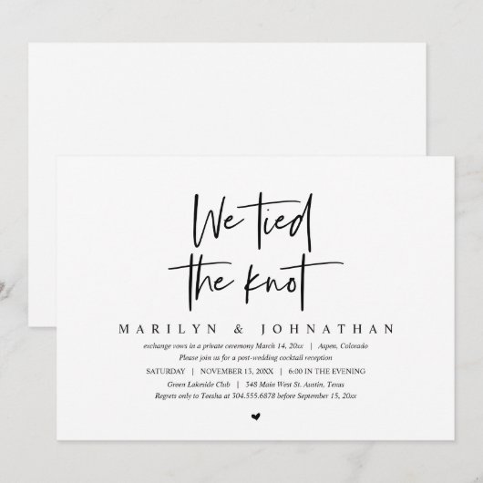 We hebben de knoop doorgehakt, Huwelijksvlucht Fee Kaart (Voorkant / Achterkant)