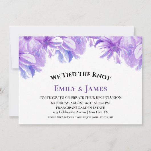 We hebben de knoop doorgehakt Lavendel Bloemige Tr Kaart (Voorkant)