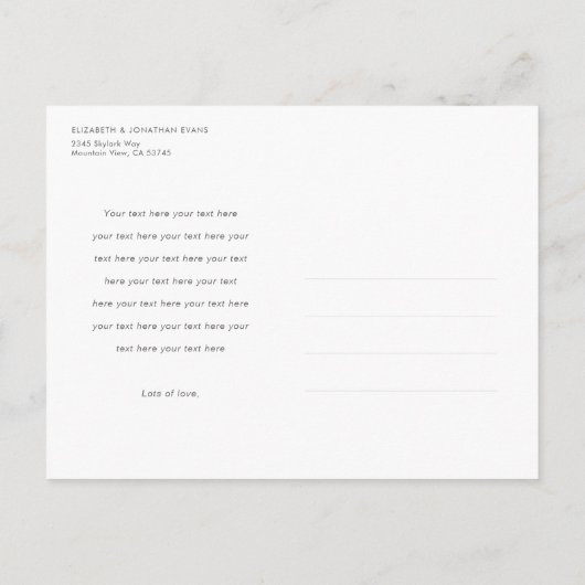 We hebben de knoop doorgehakt! Moderne foto Elopem Aankondigingskaart (Achterkant)