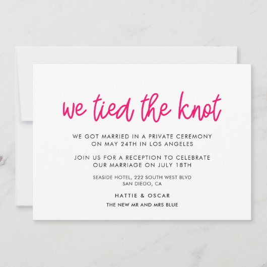 We hebben de knoop doorgehakt Moderne kalligrafie  Kaart (Voorkant)