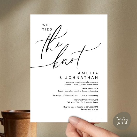 We hebben de knoop doorgehakt, Romantische bruilof Kaart