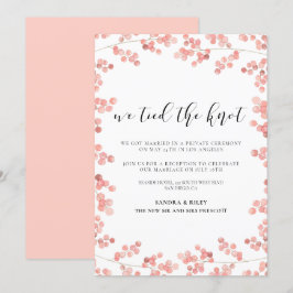 We hebben de knoop doorgehakt Roze bloemen trouwka Kaart