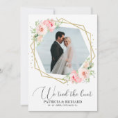 We Hebben de Knoop Doorgehakt Roze Bloemige Verlov Kaart (Voorkant)