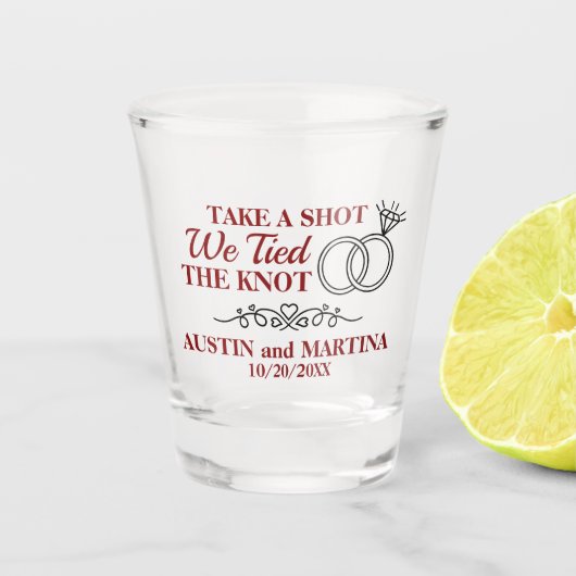 We hebben de knoop doorgehakt shot glas (Voorkant)