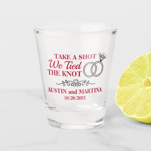 We hebben de knoop doorgehakt shot glas (Voorkant)