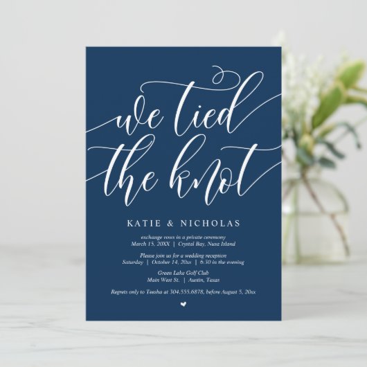 We hebben de knoop doorgehakt, Trouw Elopement Fee Kaart (Staand voorkant)