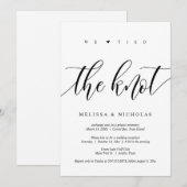 We hebben de knoop doorgehakt, Trouw Elopement Fee Kaart (Voorkant / Achterkant)