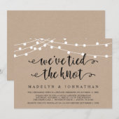 We hebben de knoop doorgehakt, Trouw Elopement Fee Kaart (Voorkant / Achterkant)