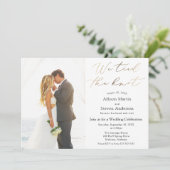 We hebben de knoop doorgehakt Trouwreceptie Kaart (Staand voorkant)