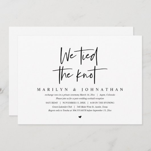 We hebben de knoop doorgehakt, uitnodiging voor tr (Voorkant / Achterkant)