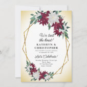 We hebben de knoop geknoopt Poinsettias Kerstbruil Kaart (Voorkant)