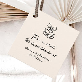 We hebben de knoop met de hand getrokken bruiloft bedankjes labels