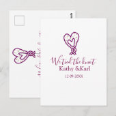 We hebben de knoop pink hart knopen naam datum rom briefkaart (Voorkant / Achterkant)