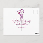 We hebben de knoop pink hart knopen naam datum rom briefkaart (Achterkant)