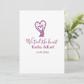 We hebben de knoop pink hart knopen naam datum rom kaart (Staand voorkant)