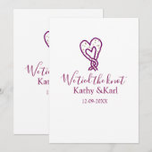 We hebben de knoop pink hart knopen naam datum rom kaart (Voorkant / Achterkant)
