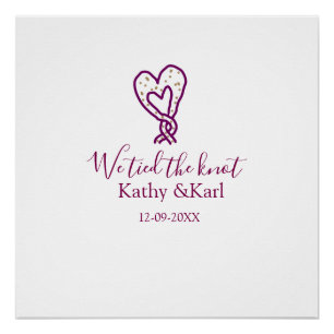 We hebben de knoop pink hart knopen naam datum rom perfect poster
