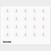 We hebben de knoop pink hart knopen naam datum rom ronde sticker (Vel)