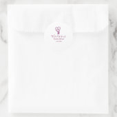 We hebben de knoop pink hart knopen naam datum rom ronde sticker (Tas)
