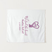 We hebben de knoop pink hart knopen naam datum rom wandkleed (Voorkant (horizontaal))